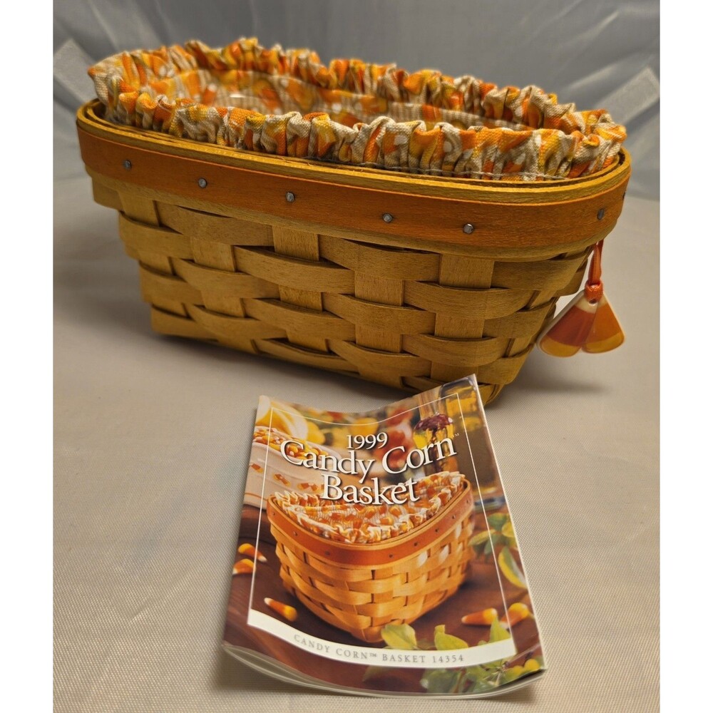 Retired 1999 Longaberger Candy Corn Basket ~ Complete Set